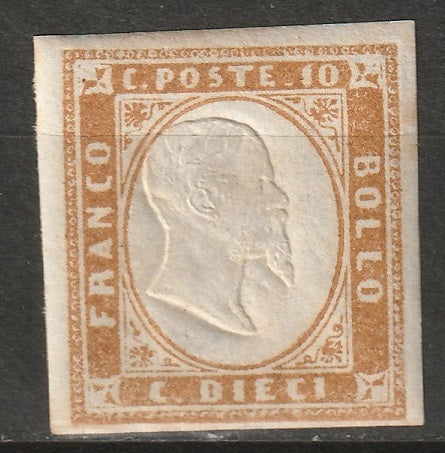 Italy Sardinia 1863 Sc 11 MNG bistre