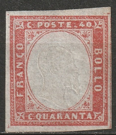 Italy Sardinia 1862 Sc 13a MNG rose carmine