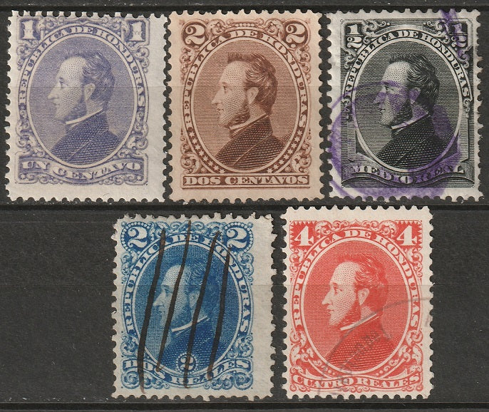 Honduras 1878 Sc 30-3,35 partial set most used