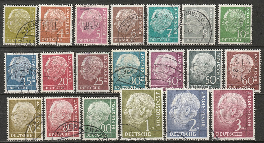 Germany 1954-60 Sc 702-21 complete set used