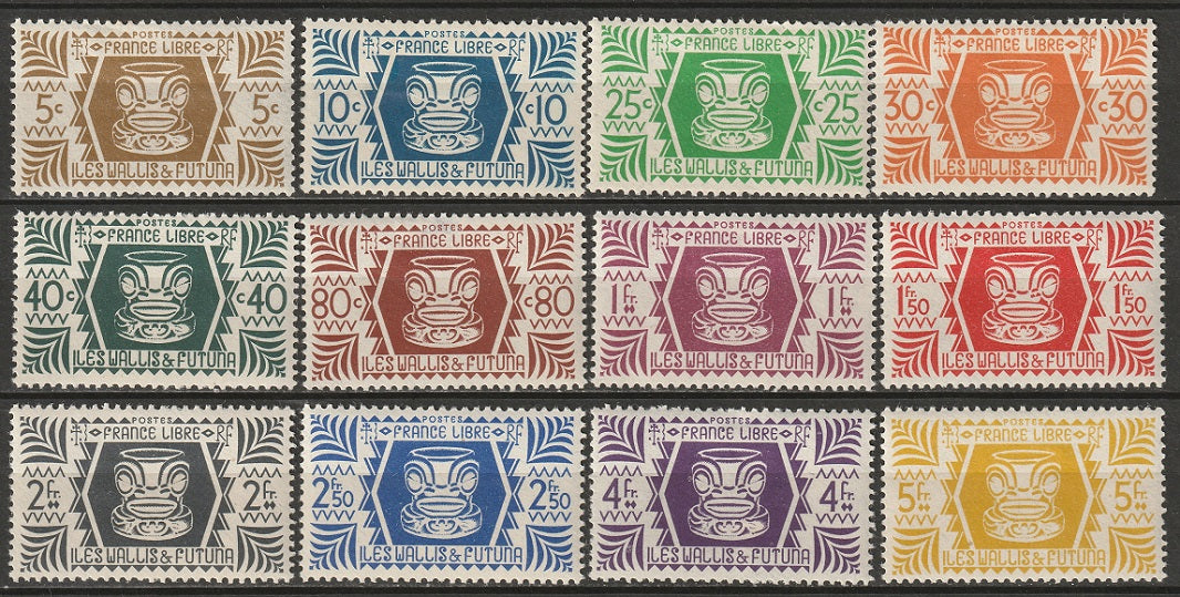 Wallis & Futuna 1944 Sc 127-38 partial set MH*