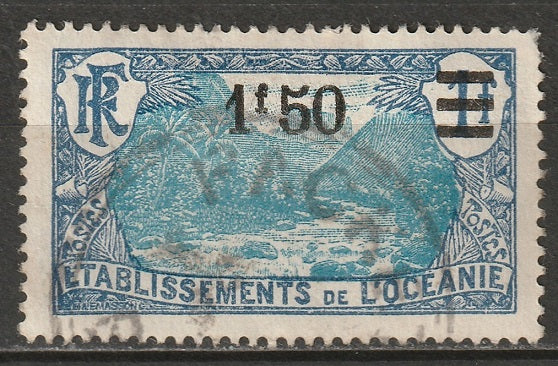 French Polynesia 1927 Sc 68 used Packet Boat cancel