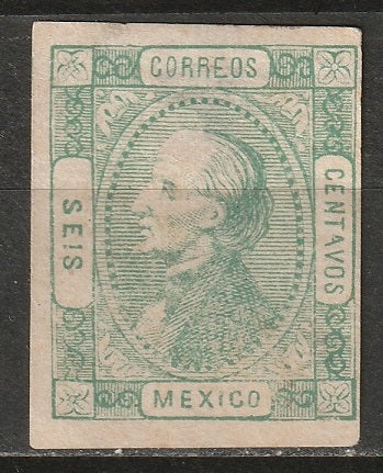 Mexico 1872 Sc 93 MNG probable forgery no overprint small thin