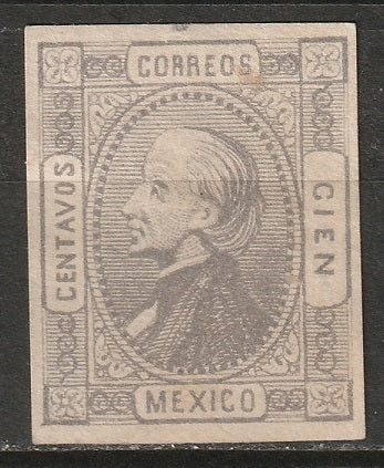 Mexico 1872 Sc 98 MNG probable forgery no overprint thin