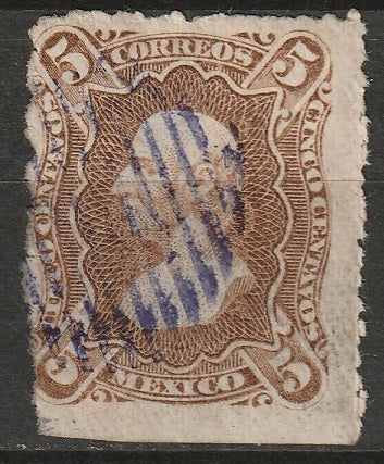 Mexico 1881 Sc 118a used thin paper no overprint