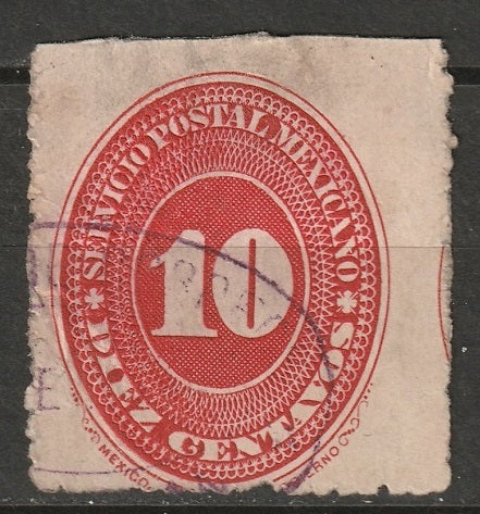 Mexico 1887 Sc 194F used stained