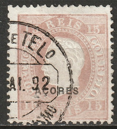 Azores 1882 Sc 47d used enamel paper
