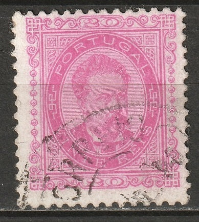 Portugal 1887 Sc 64 used some paper adhesion