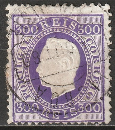 Portugal 1876 Sc 50b used perf 12.5 enamel paper