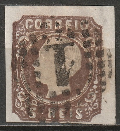 Portugal 1862 Sc 12 used 1 (Lisboa) cancel