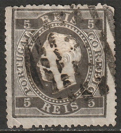Portugal 1870 Sc 34c used perf 14.25 pinhole 78 (Coimbra) cancel