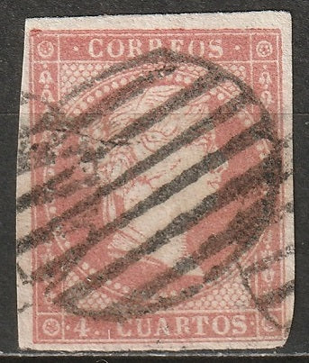 Spain 1859 Sc 45a used carmine