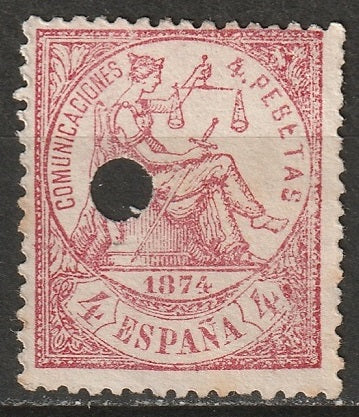 Spain 1874 Sc 209 telegraph cancel