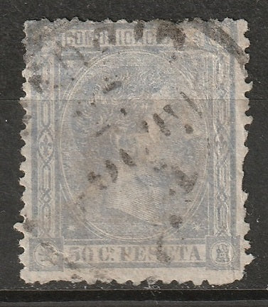 Spain 1875 Sc 218 used small thin