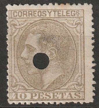 Spain 1879 Sc 251 telegraph cancel thin