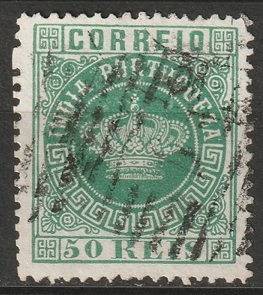 Portuguese India 1877 Sc 61a used thin paper perf 13.5