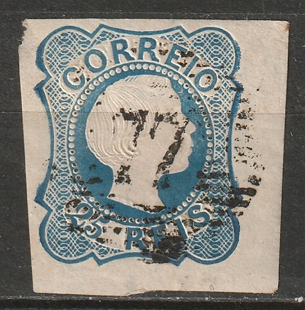 Portugal 1855 Sc 6 used 77 (Coimbra) cancel type II small thin