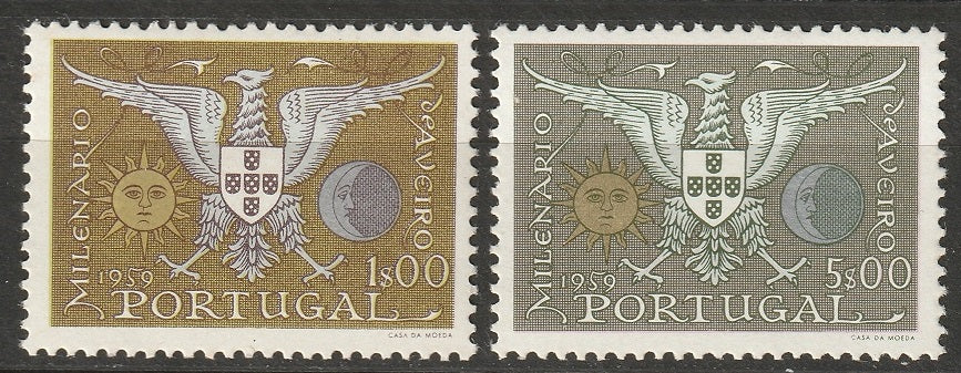 Portugal 1959 Sc 844-5 set MNH** (844 small gum marks)