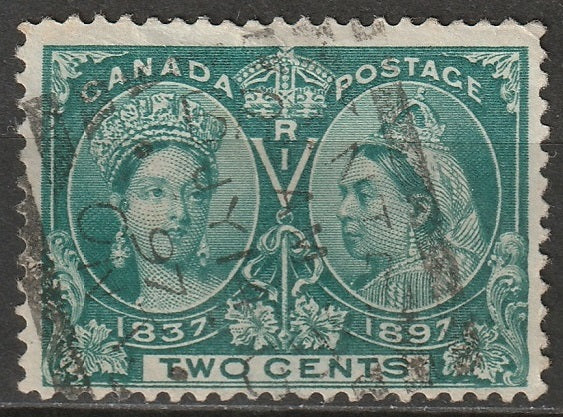 Canada 1897 Sc 52 used Brantford ON squared circle cancel small thin