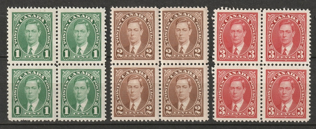 Canada 1937 Sc 231-3 blocks MH*