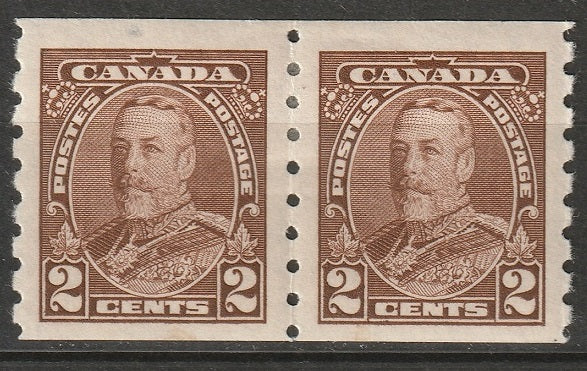 Canada 1935 Sc 229 coil pair MH* some disturbed gum