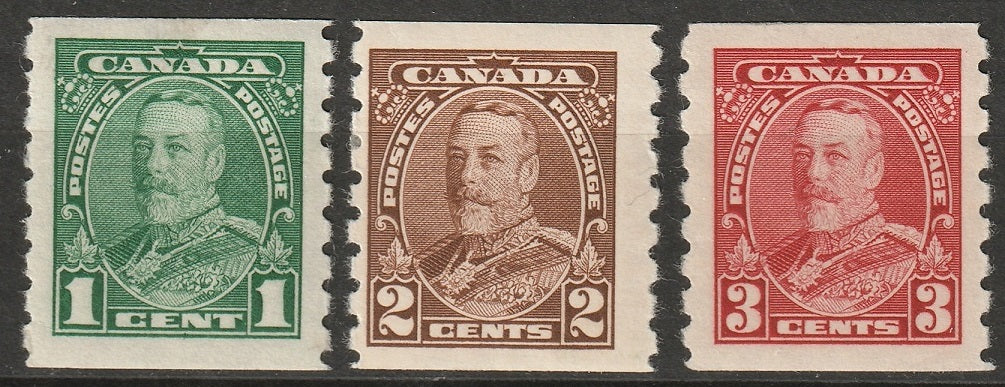 Canada 1935 Sc 228-30 coil set MH* some disturbed gum