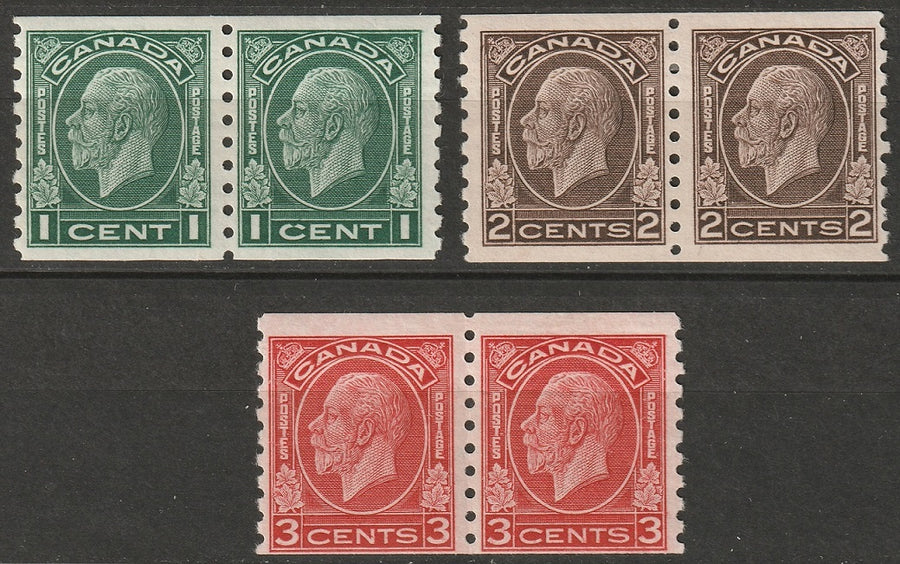 Canada 1933 Sc 205-7 coil pairs set MLH*