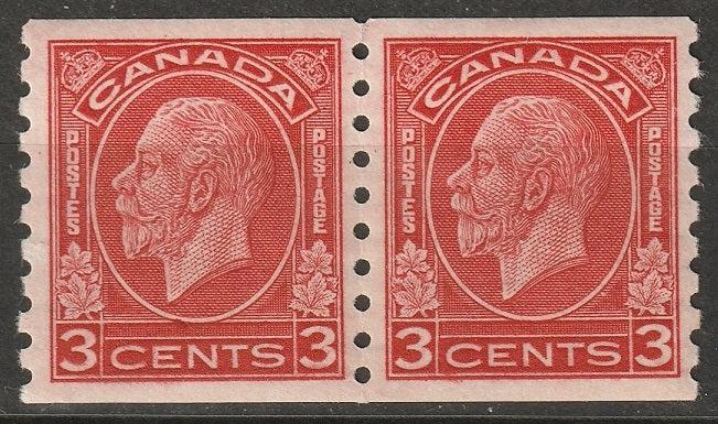 Canada 1933 Sc 207 coil pair MLH* some disturbed gum