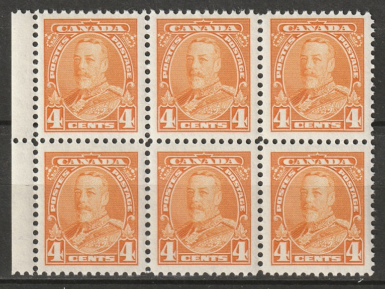 Canada 1935 Sc 220 block MLH* some disturbed gum