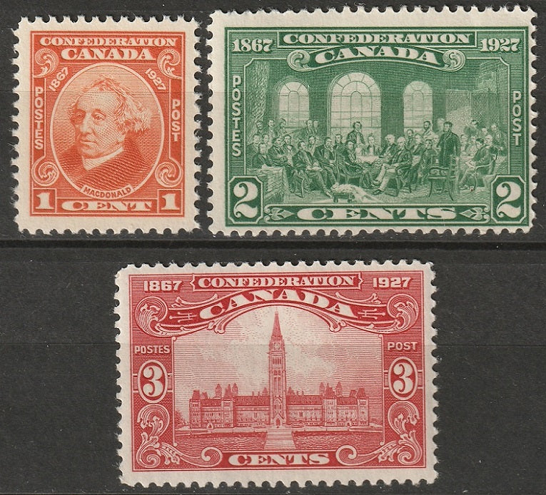 Canada 1927 Sc 141-3 partial set MLH*