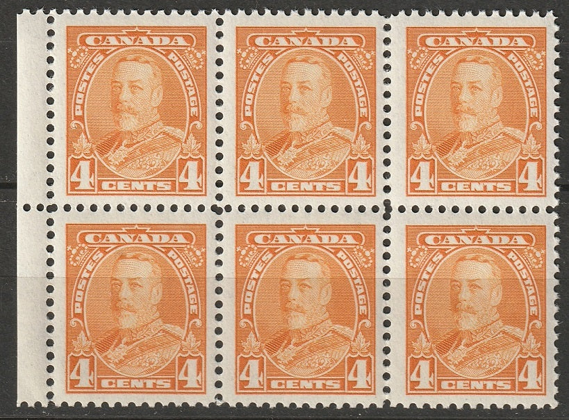 Canada 1935 Sc 220 block of 6 MNH** minor gum marks