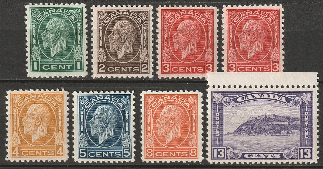 Canada 1932 Sc 195-201 complete set MLH* including 197c