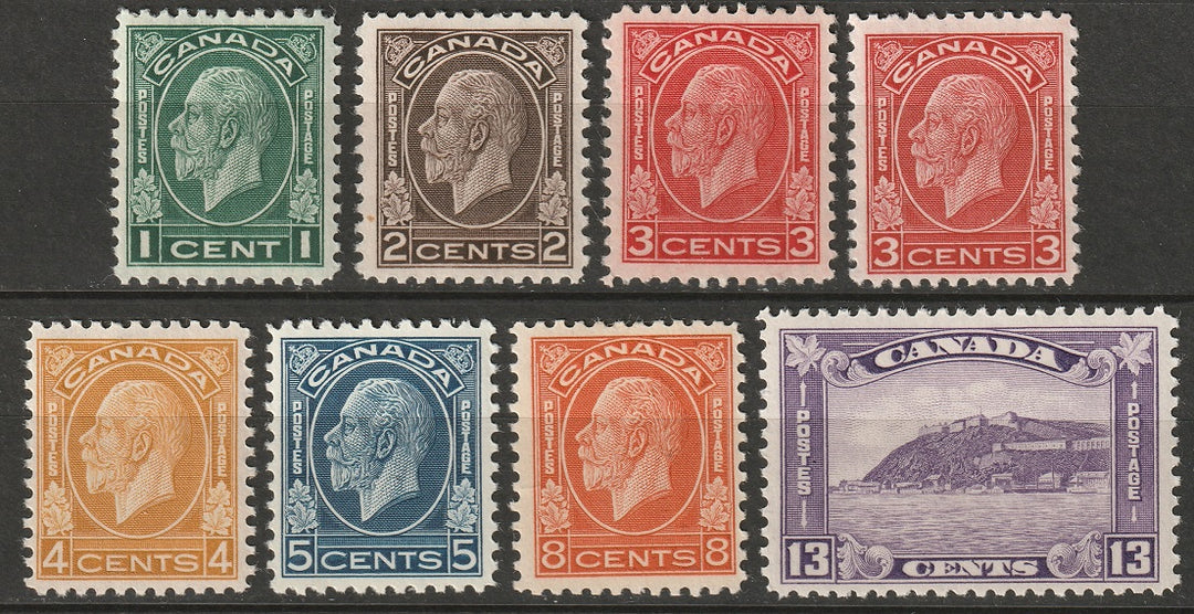 Canada 1932 Sc 195-201 complete set MLH* including 197c