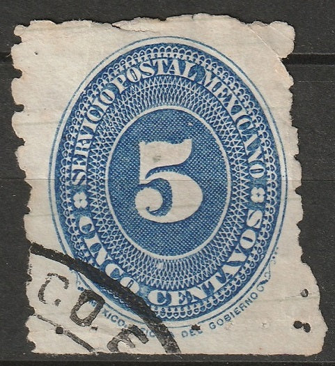 Mexico 1887 Sc 204 used tear at top perf 6