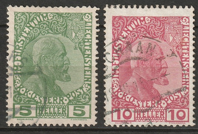 Liechtenstein 1912 Sc 1-2 used