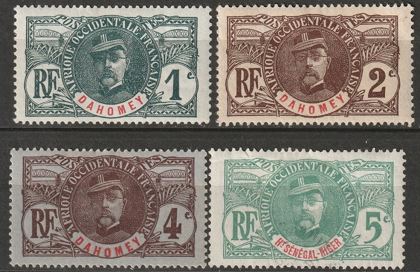 Dahomey 1906 Sc 17-20 set low values MH*