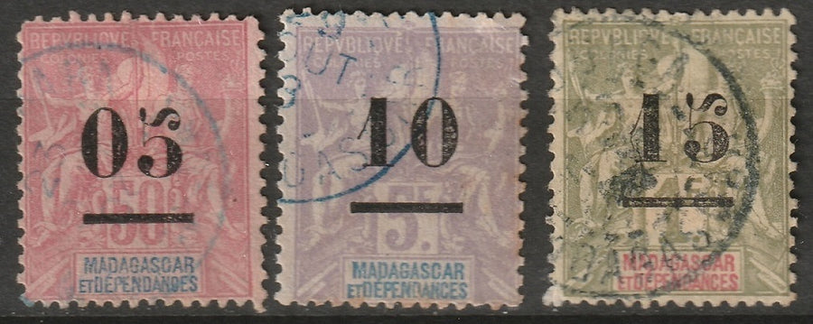 Madagascar 1902 Sc 48-50 set used