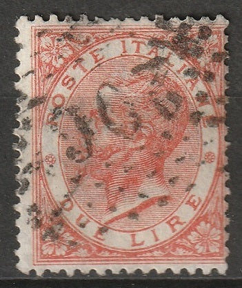 Italy 1863 Sc 33 used 206 (Roma) cancel