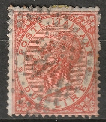 Italy 1863 Sc 33 used 28 (Torino) cancel