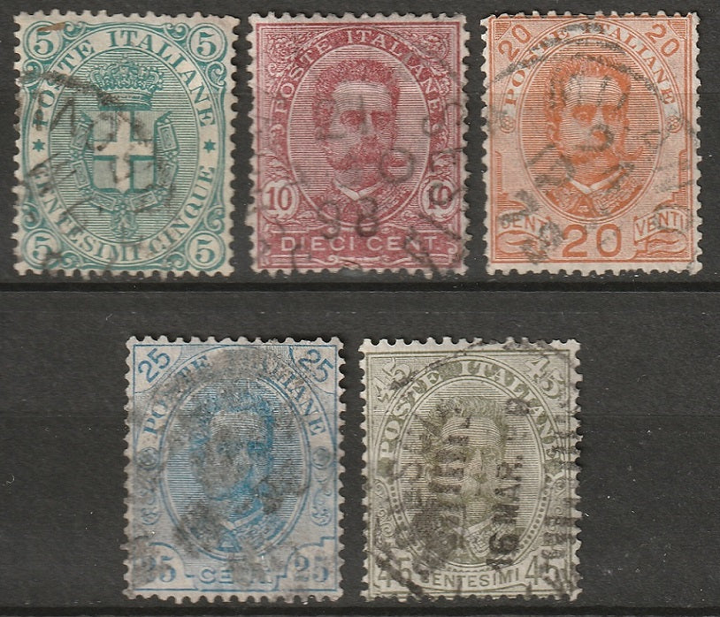 Italy 1891 Sc 67-71 partial set used