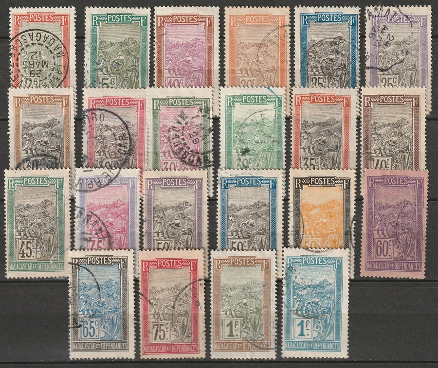 Madagascar 1908-28 Sc 80/111 partial set used 19 values