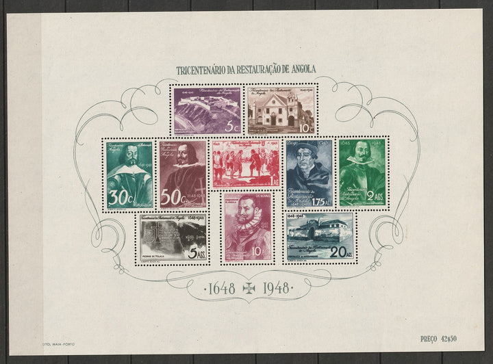 Angola 1948 Sc 314a souvenir sheet MNH**