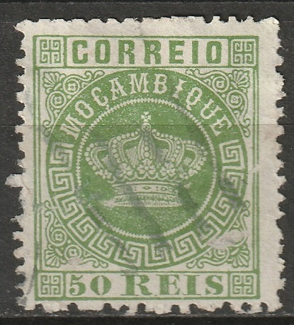 Mozambique 1877 Sc 10 used scuff marks