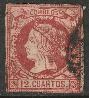 Spain 1860 Sc 51 used trimmed