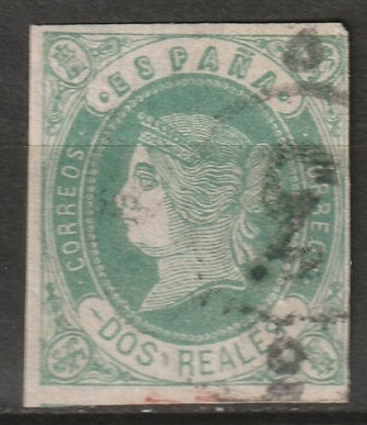 Spain 1862 Sc 60 used cartwheel cancel