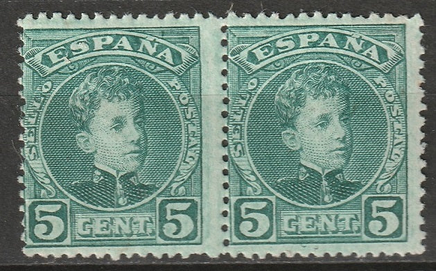 Spain 1901 Sc 273 pair MLH* some disturbed gum