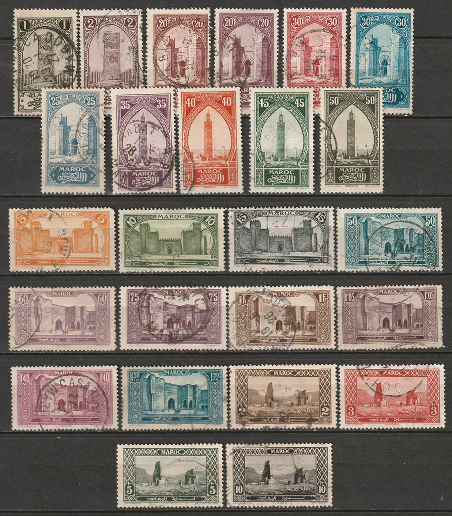 French Morocco 1923-27 Sc 90-1,93-115 almost complete set used