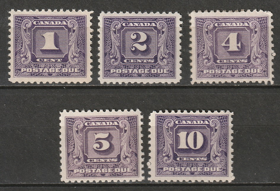 Canada 1930 Sc J6-10 postage due set MH*