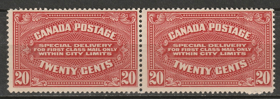 Canada 1922 Sc E2 special delivery pair MLH*