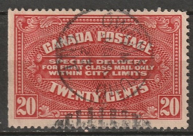 Canada 1922 Sc E2a special delivery used Owen Sound ON CDS